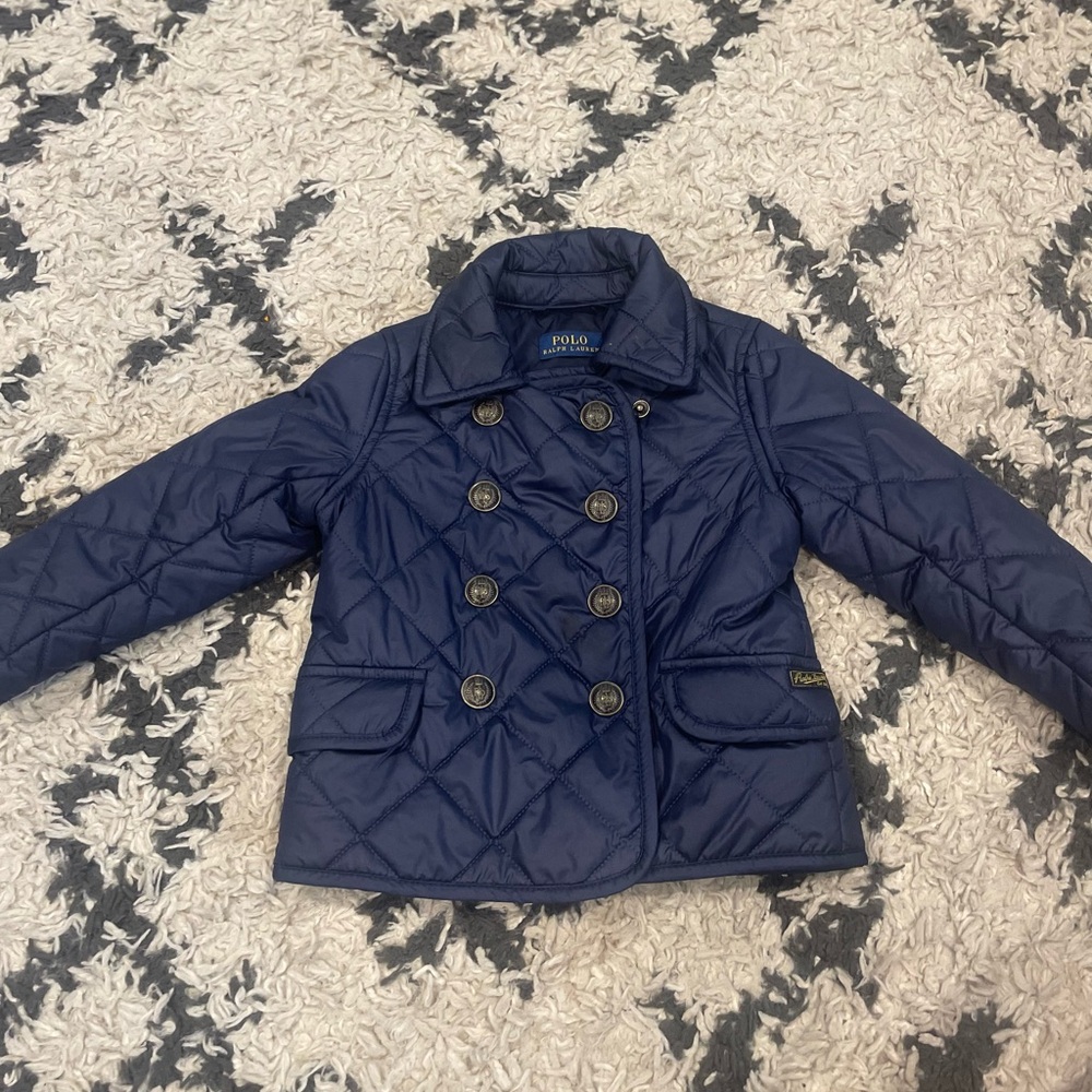 Polo by Ralph Lauren Kids Blue Quilted Pea Coat